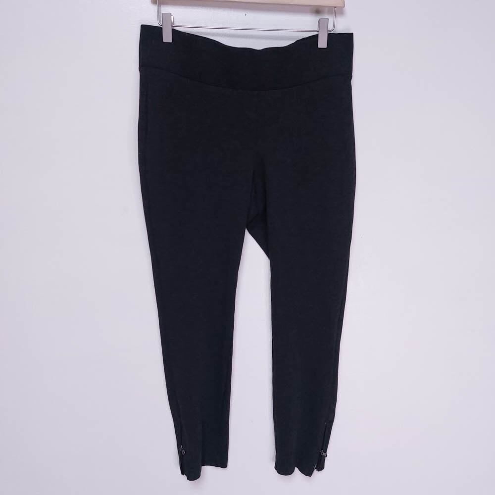 NYDJ Womens Ponte Ankle Zipper Leggings Gray Lift Tuck 12